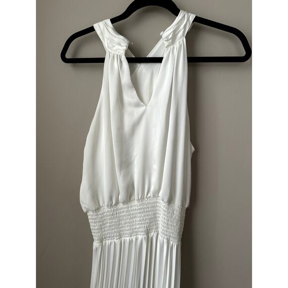 $645 Ramy Brook Womens Satin Halter Maxi Dress Ivory Size 2 Long Elegant Gown - Picture 3 of 8
